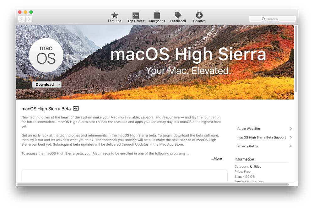 Macos high sierra free download